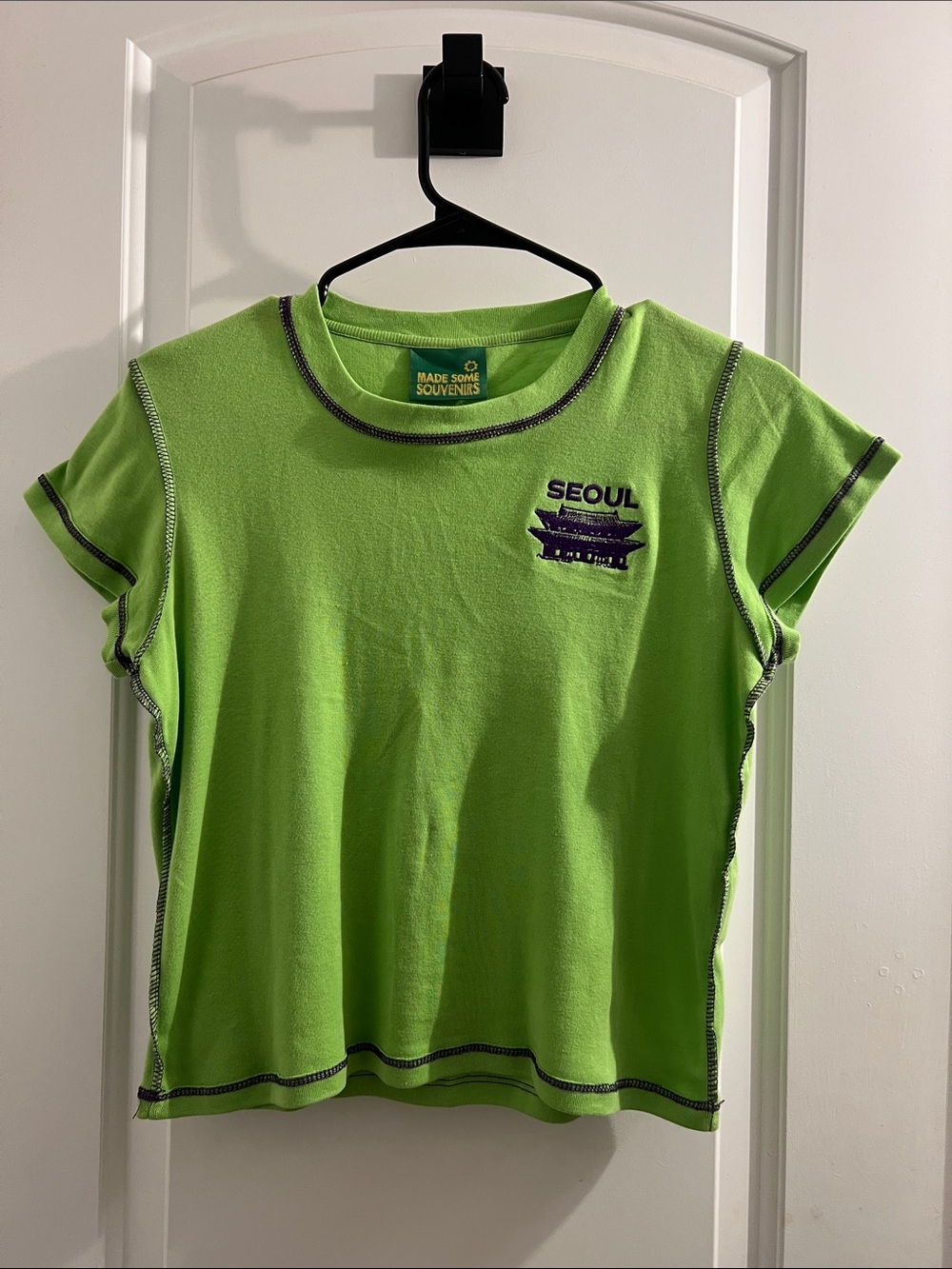 MADE SOME SOUVENIRS Seoul Neon Green Tee size XL but fits more like S/M